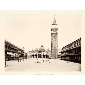  1909 Print Piazza Di San Marco Venice Italy Public Square 