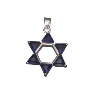  STAR DAVID RHODIUM PLATED (.925) STERLING SILVER PENDENT (Nice 