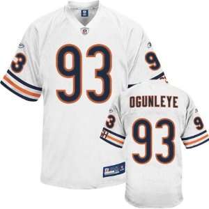 Adewale Ogunleye Jersey Reebok Authentic White #93 Chicago Bears 