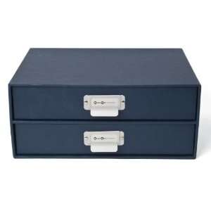  Bigso Birger File Box, 2 Drawers, Navy