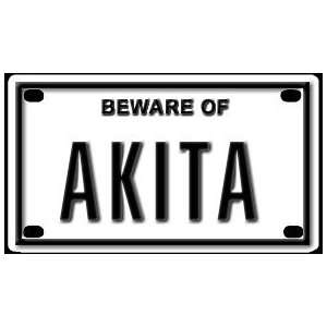  Beware of Akita 2 1/4 X 4 Embossed Aluminum Sign Patio 