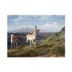  Albert Bierstadt   Antelope Giclee Canvas