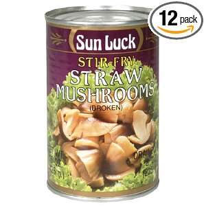 Sun Luck Stir Fry Straw Mushroom, 15 Ounce Can (pack of 12).  