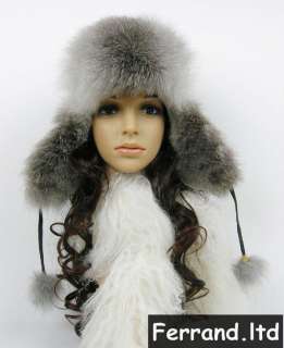 Real Genuine Fox Fur Russian Style Women Cap/Chapka/Hat For Winter 