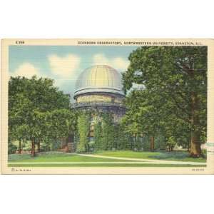 1940s Vintage Postcard   Dearborn Observatory   Northwestern 