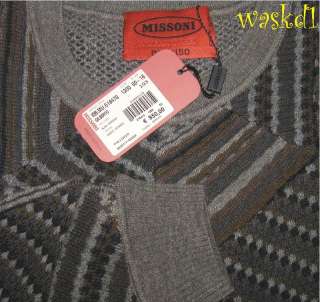   MISSONI Mens Couture COLLECTABLE gray GILBERTO wool Runway sweater NWT
