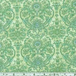 45 Wide Amelias Garden Blooming Mint Green Fabric By 