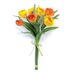   Blossom Real Touch Artificial Silk Yellow/Orange Tulip Bouquets 17