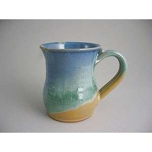  Handmade pottery short coffee mug   jade sky Jason 