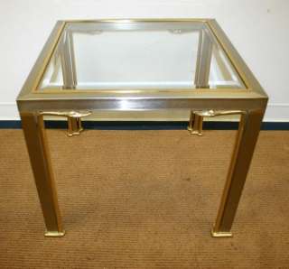 Antique STYLE Brass LIKE duck side end glass table  