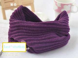 6colors Women Pure Color Knit Winter Neck Warmer Scarf  