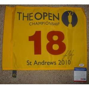  LOUIS OOSTHUIZEN signed 2010 British Open flag PSA/DNA 