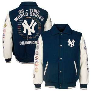   White 26 Time World Series Champions Commemorative Wool Leather Jacket