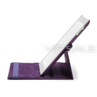   PURPLE LEATHER CASE WITH 360 ROTATING STAND + SCREEN PROTECTOR  