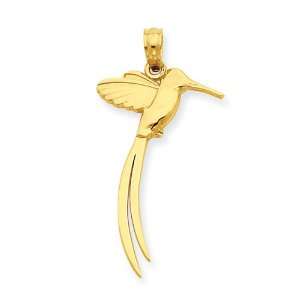  14k Gold Bird with Long Tail Feathers Pendant 1.09 gr 