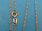 14K Solid Rose Gold 1mm SINGAPORE CHAIN Necklace   24   New