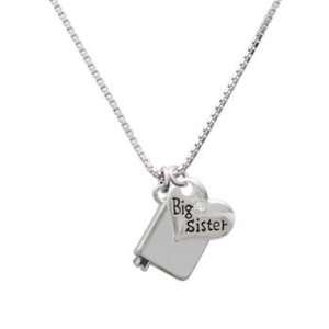  Silver Book Big Sister Charm Necklace Jewelry