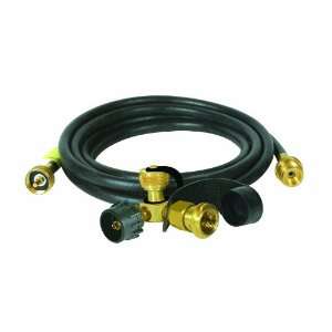 Camco 59143 RV 12 Brass 90 Tee with 3 ports and 12 Extension Hose