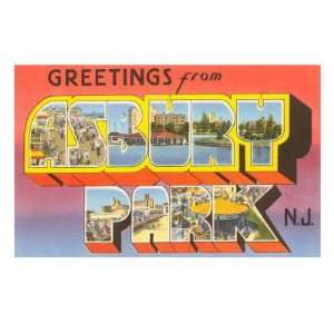  Greetings from Asbury Park, New Jersey Giclee Poster Print 