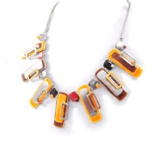  Necklace french touch Coloriage orange brown. Jewelry