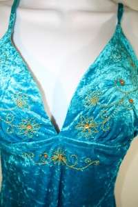 BAJA BLUE Aquamarine Velvet 1 Pc Swimsuit NWT $106 12  