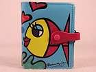 Artist Romero Britto Light Blue Deeply In Love  Fish SMALL Wallet 
