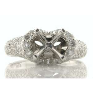  1.00ct tw Natural Diamond( G H VS) Semi Mount Ring In 18K 