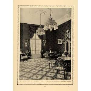 1914 Print Reception Room Runge Scotland Architecture Berlin Furniture 