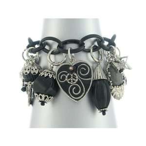  Bracelet of french touch Roxane black silvery 
