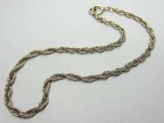 Vintage Sterling Silver Twisted Rope Link Bracelet 7 &1/4  
