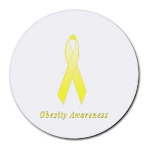  Obesity Awareness Ribbon Round Mouse Pad