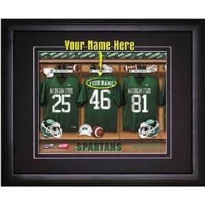 Michigan State Spartans Customized Locker Room 12x15 Framed Photograph 