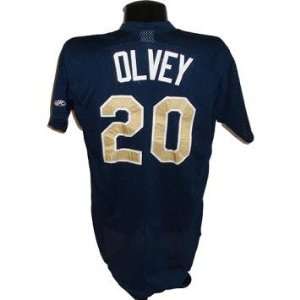 Derik Olvey # 20 Notre Dame Blue Batting Practice Jersey 