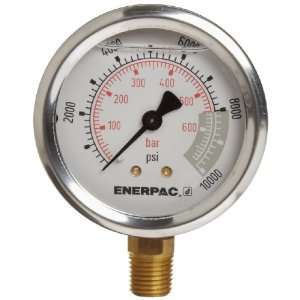 Enerpac G2535L 2 1/2 Inch Hydraulic Pressure Gauge with 0 to 10,000 