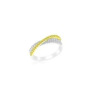   60 Cts Yellow & White Diamond Ring in 14K Two Tone Gold 7.5 Jewelry