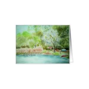  All Occasion  Grassy Pond Watercolor Christian with 