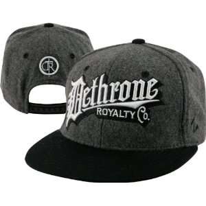  Dethrone Grey/Black Vintage Mark Snap Back Hat Sports 