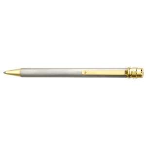  Cartier Santos de Cartier Steel Gold Finish Ballpoint Pen 
