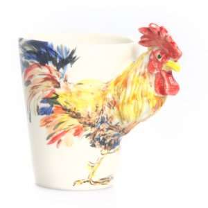  Rooster 3D Ceramic Mug   Yellow