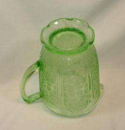 Jeannette CHERRY BLOSSOM Green PITCHER Depression Glass  