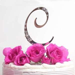  Wedding Cake Initial   Single Letter Crystal Cake Initial 