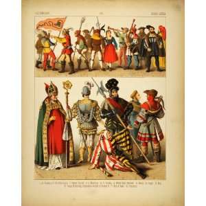 1882 Costume German Renaissance Bishop Jester Fool Men   Original 