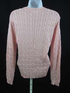 DESIGNER Light Pink Cable Knit Long Sleeve Sweater Top  