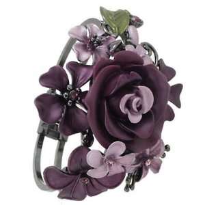   Wide Bangle Bracelet Elegant Trendy Floral Fashion Jewelry Jewelry