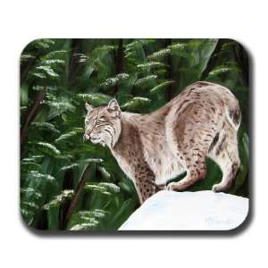  Winter Bobcat in Snow Cat Art Mouse Pad 
