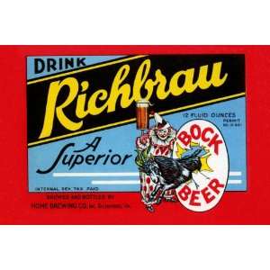  Drink Richbrau Bock Beer 16X24 Canvas Giclee