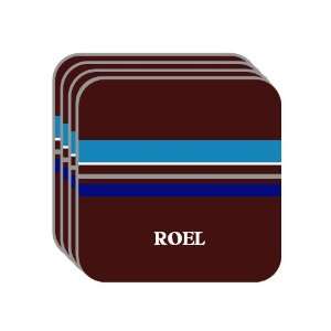 Personal Name Gift   ROEL Set of 4 Mini Mousepad Coasters (blue 