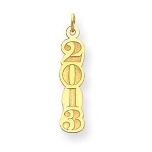  14k Yellow Gold Vertical 2013 Pendant Jewelry