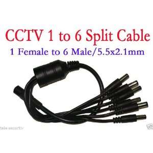  6 in 1 splitter power cable adapter for cctv dvr camera 