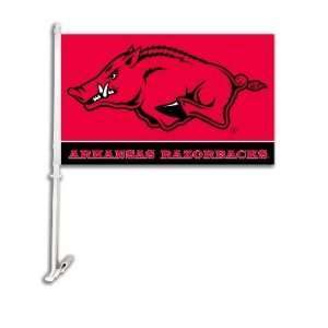     Arkansas Razorbacks Car Flag W/Wall Brackett
